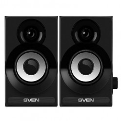 SVEN SPS-517 Black, 2.0 / 2x3W RMS, USB or 5V DC power supply, volume control, wooden, 2.4-, Black